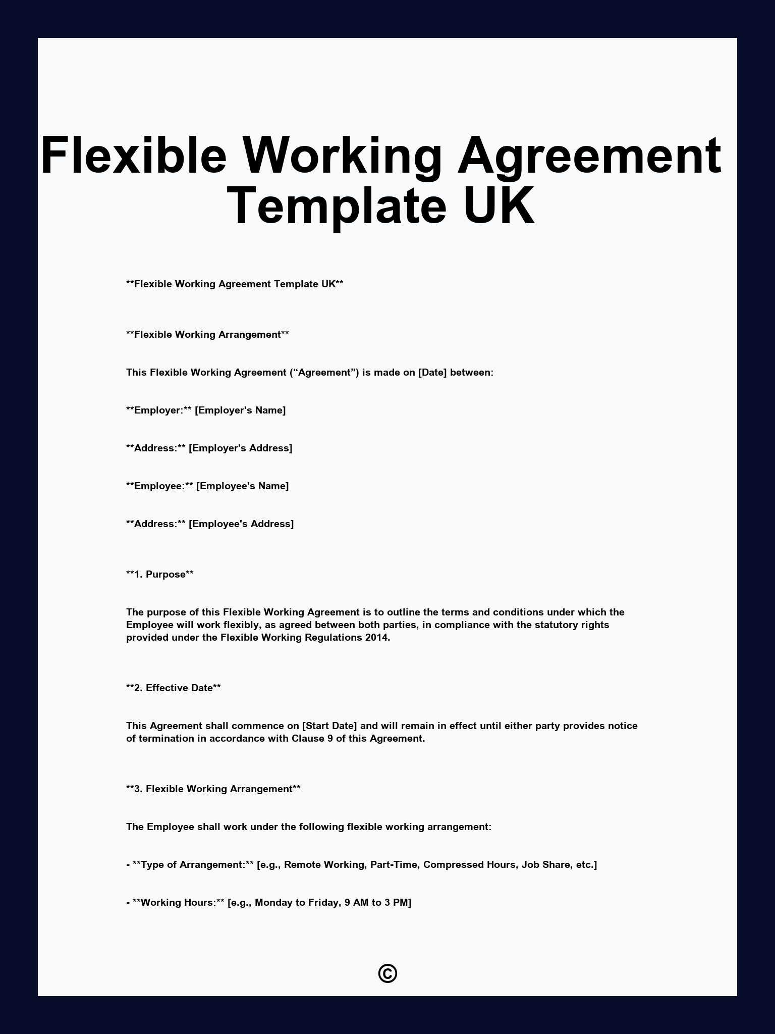 Flexible Working Agreement Template UK