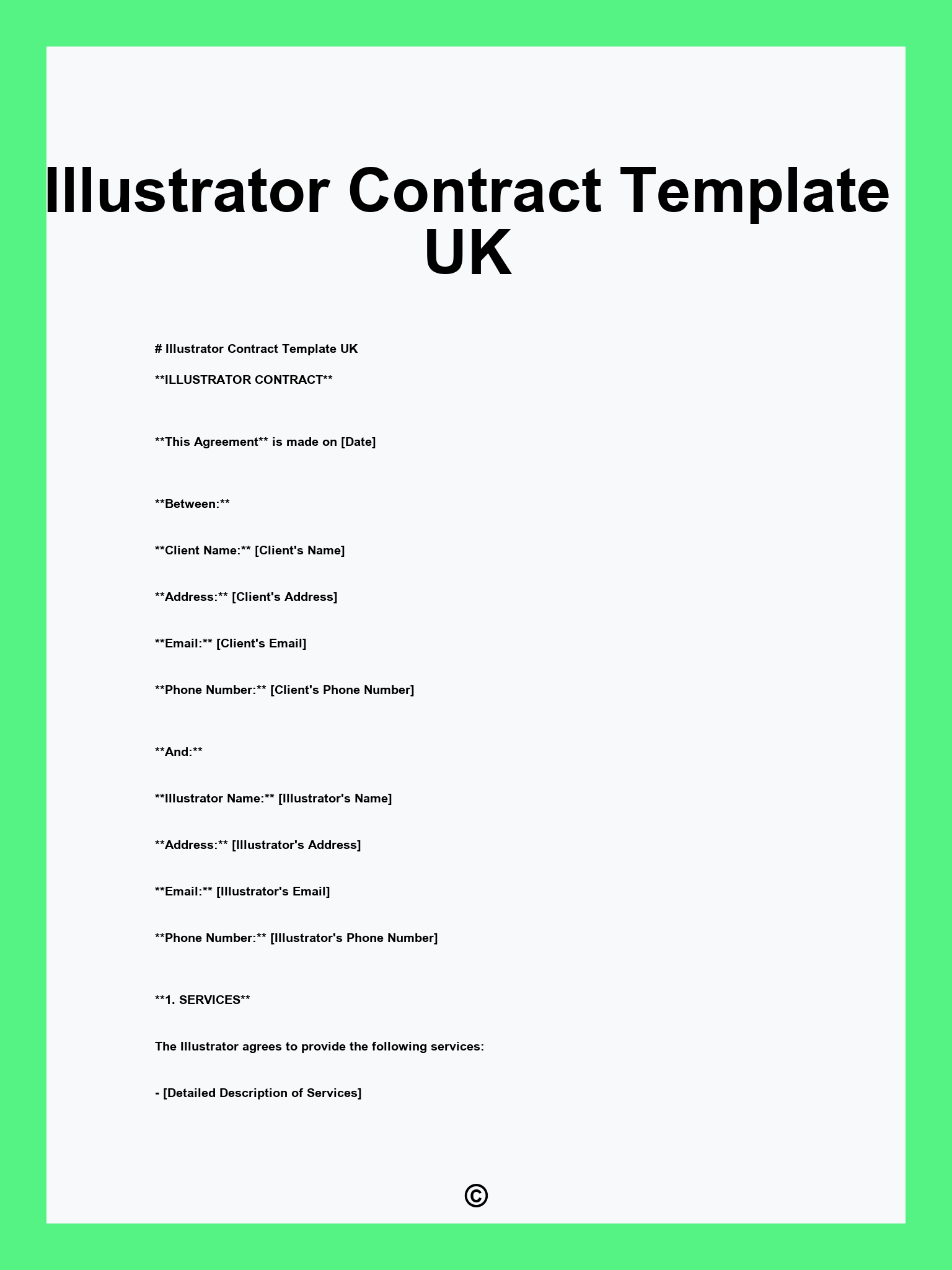 Illustrator Contract Template UK