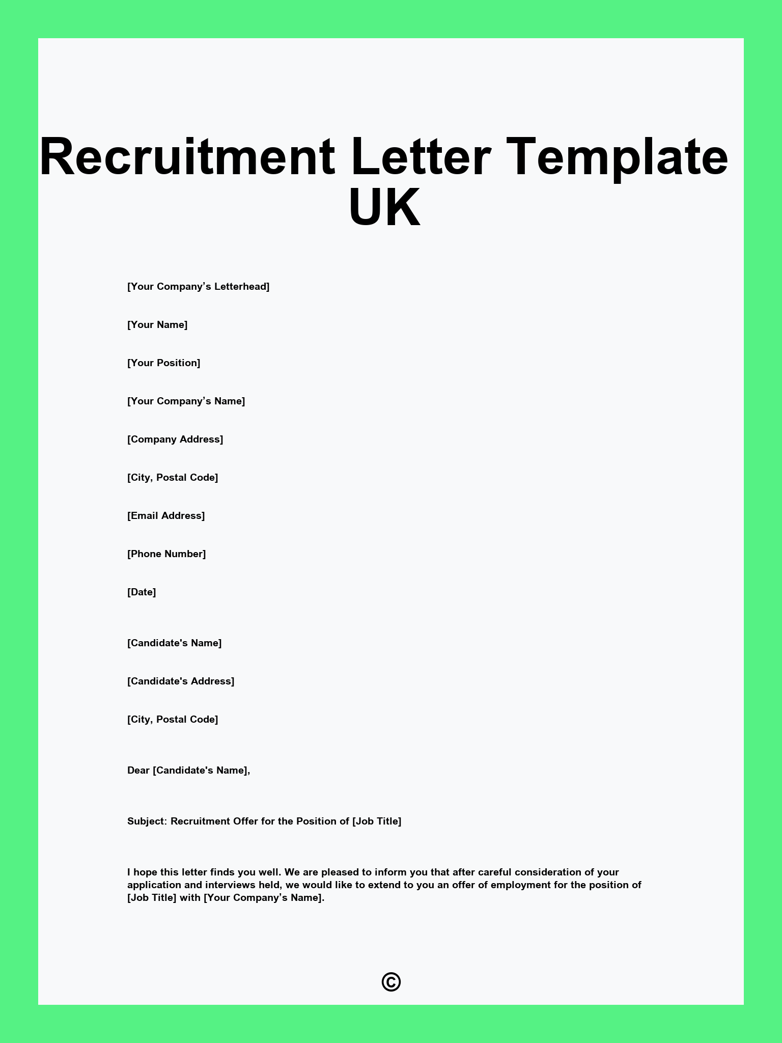 Recruitment Letter Template UK