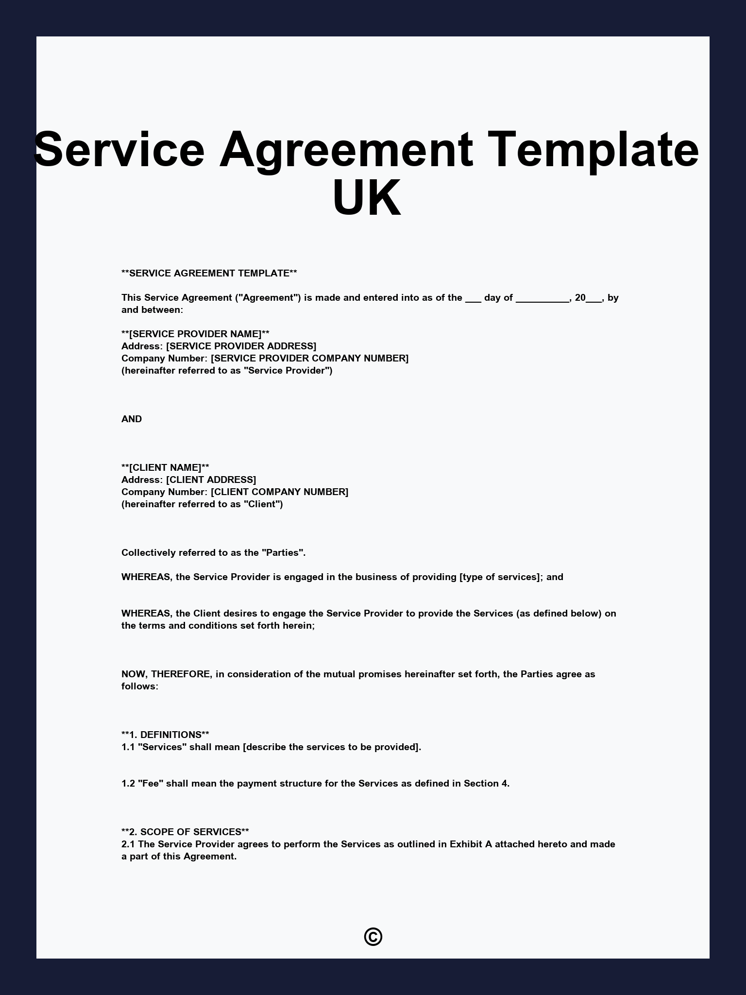 Service Agreement Template UK